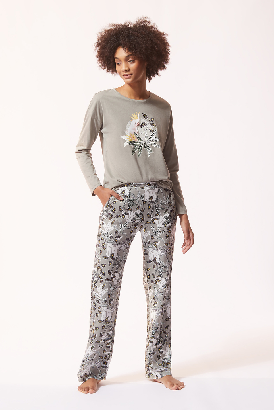 Etam Атласные брюки IAN с растительным принтом (цвет ), артикул 6525204 | Фото 2