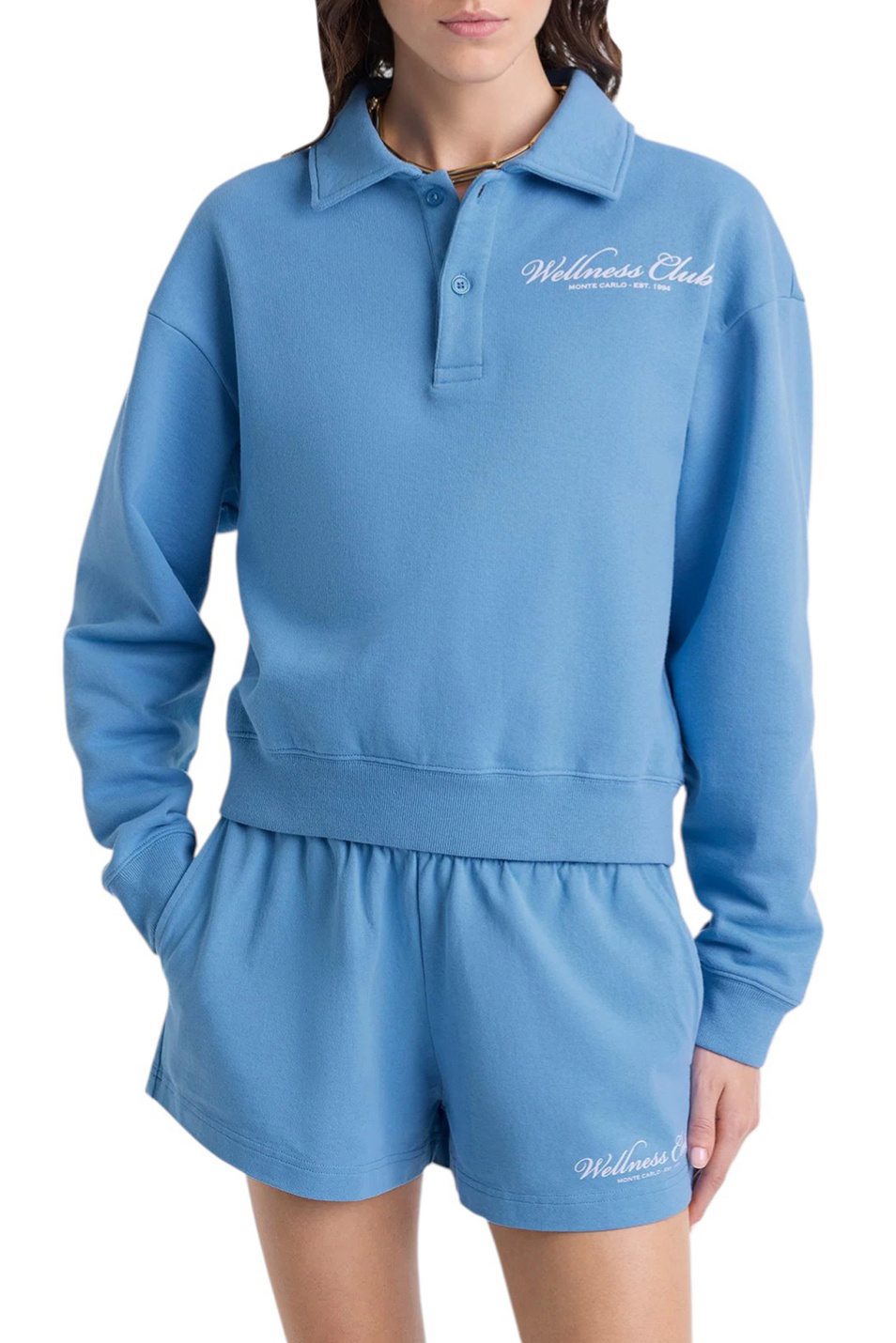 Женский Sporty & Rich Джемпер поло Wellness Club с логотипом (цвет ), артикул ST072620081BL24 | Фото 3