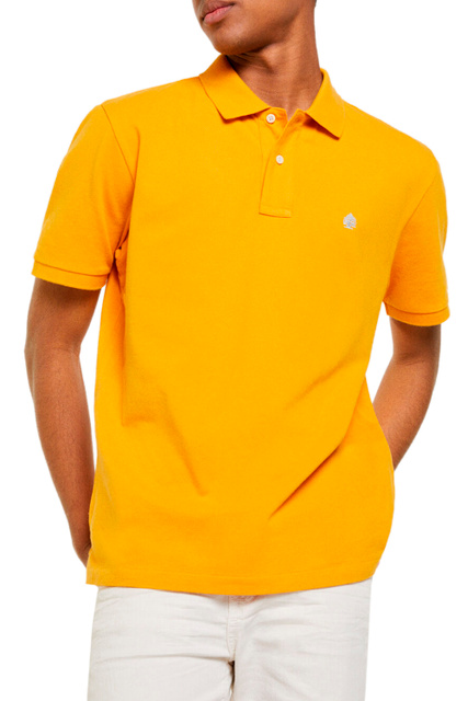 Поло с фирменной вышивкой на груди|Основной цвет:Желтый|Артикул:8551068 | Фото 1