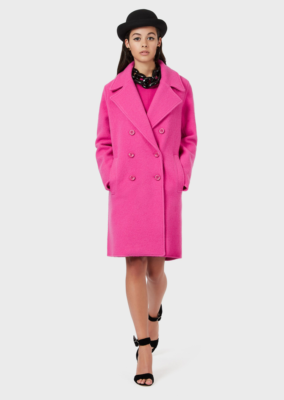 Emporio Armani Двубортное пальто из смесовой шерсти (цвет ), артикул 6H2LT2-2M07Z | Фото 3