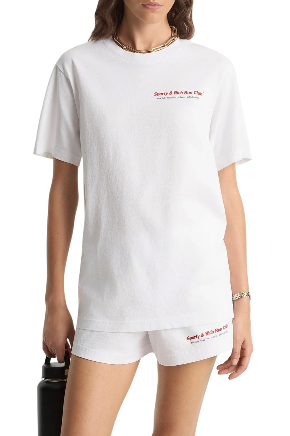 Женский Sporty & Rich Футболка Run Club из хлопка (цвет ), артикул TO04364172WH01 | Фото 3