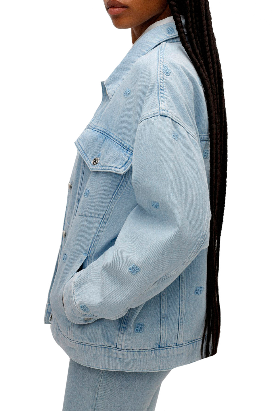 Женский HUGO Джинсовая куртка с вышивкой (цвет ), артикул 50474023 | Фото 4