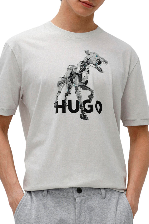 HUGO Футболка свободного кроя с короткими рукавами (Серый цвет), артикул 50475590 | Фото 3