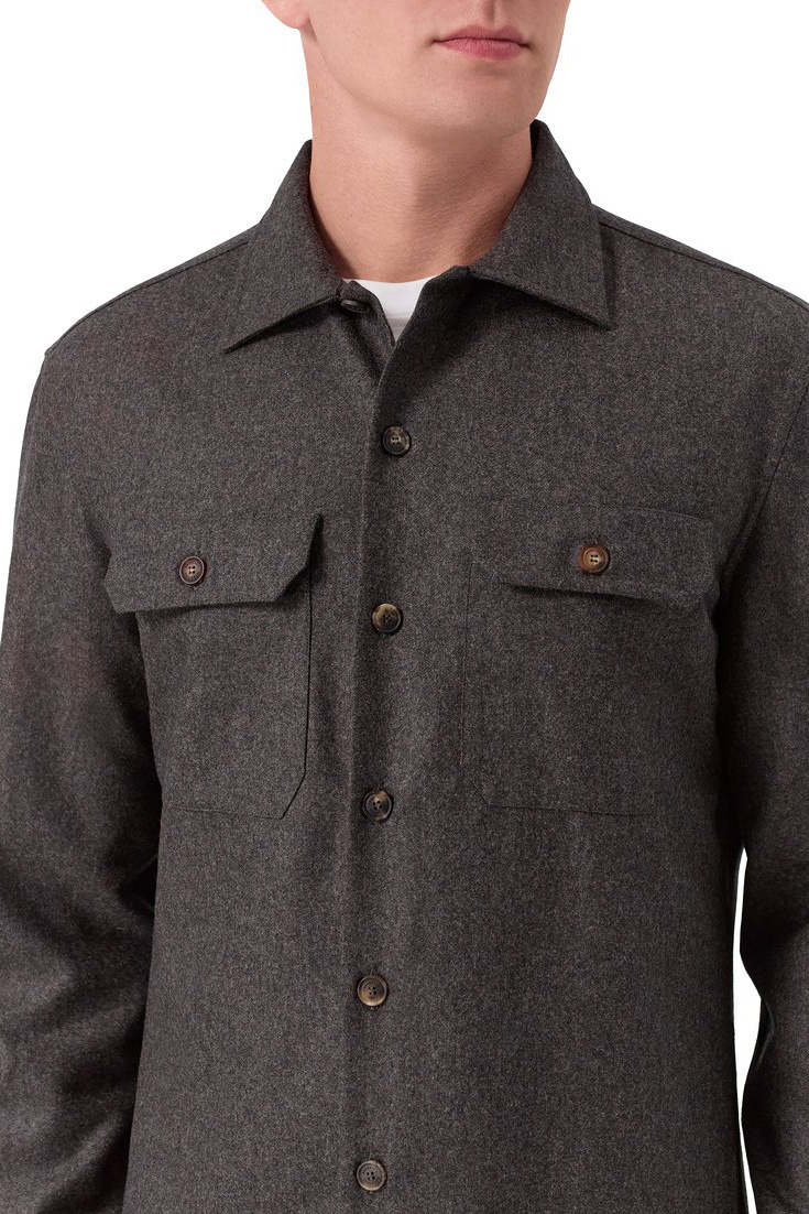Рубашка из шерсти|Основной цвет:Коричневый Мужской Brunello Cucinelli Рубашка из шерсти (цвет ), артикул M038P0720 | Фото 5