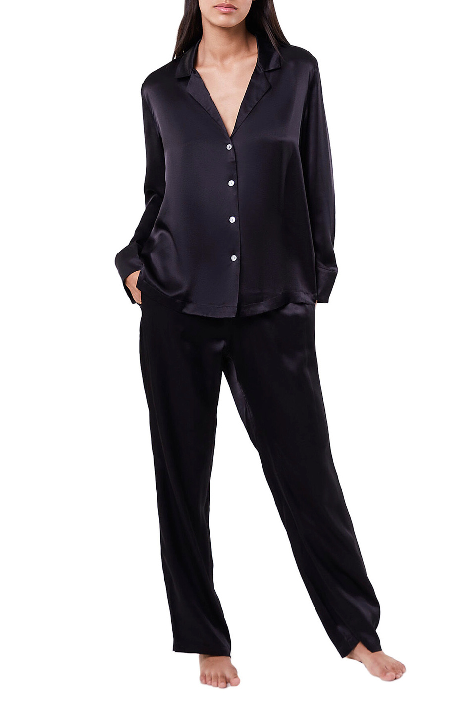 Женский Etam Пижамная рубашка PEARLY из натурального шелка (цвет ), артикул 6529636 | Фото 2