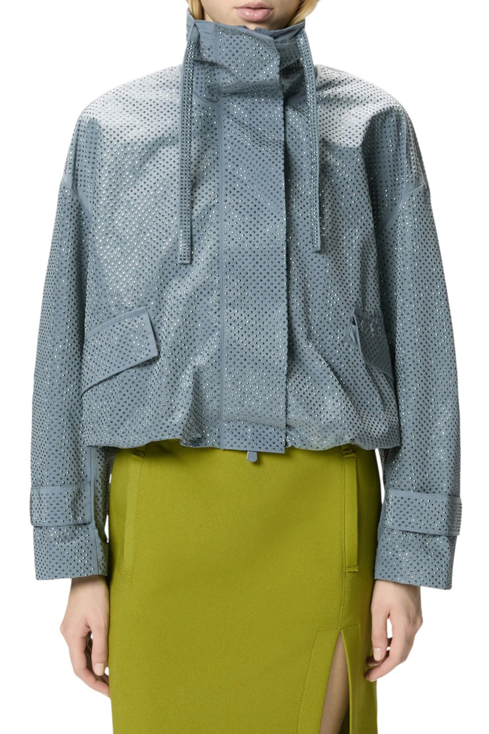 Куртка-блузон со стразами|Основной цвет:Серый Женский Pinko Куртка-блузон со стразами (цвет ), артикул 106166A31V | Фото 4