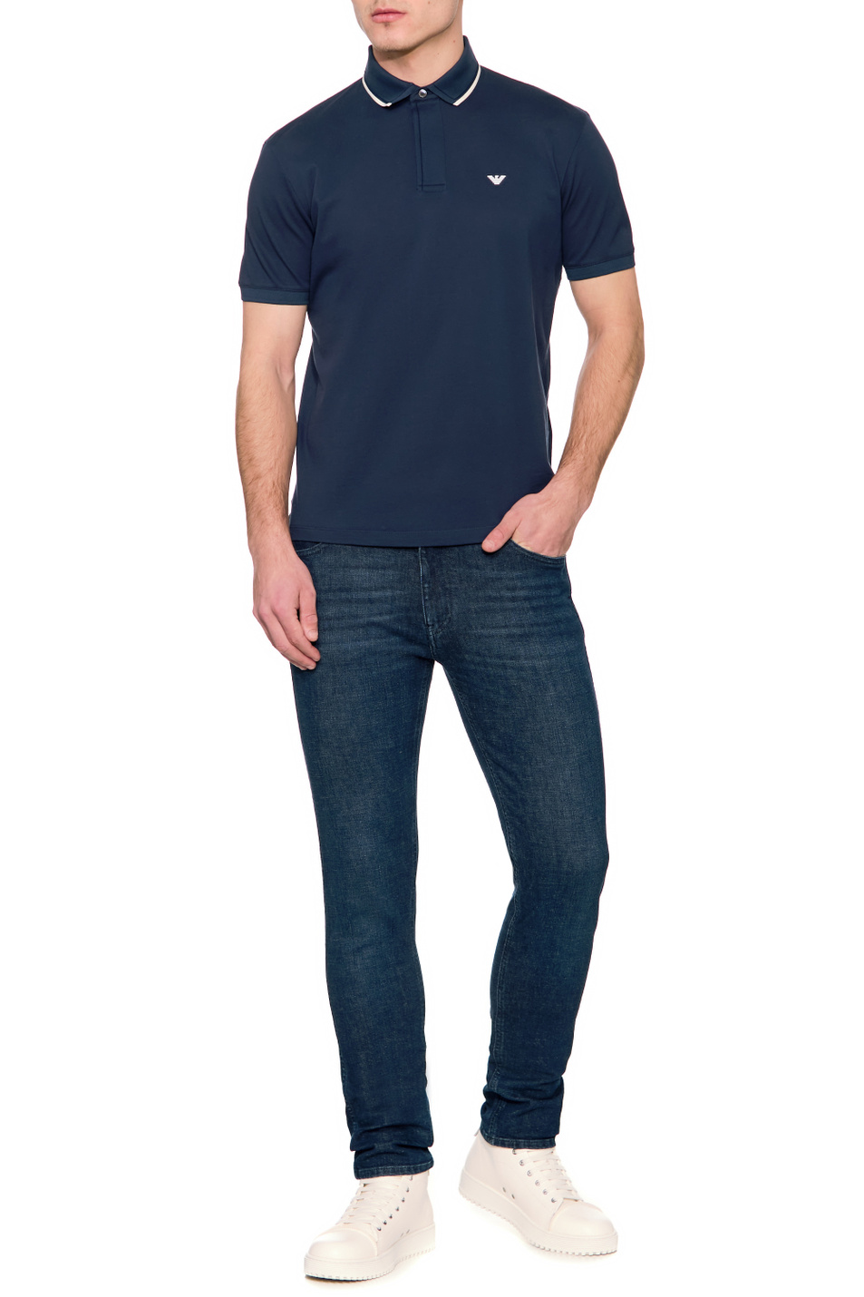 Мужской Emporio Armani Футболка поло из натурального хлопка (цвет ), артикул 3L1F90-1JTKZ | Фото 2