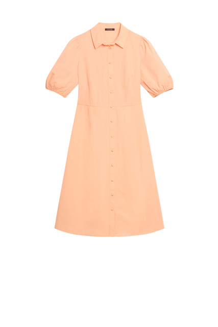 Платье-рубашка с рукавами буф|Основной цвет:Розовый|Артикул:470258 | Фото 1