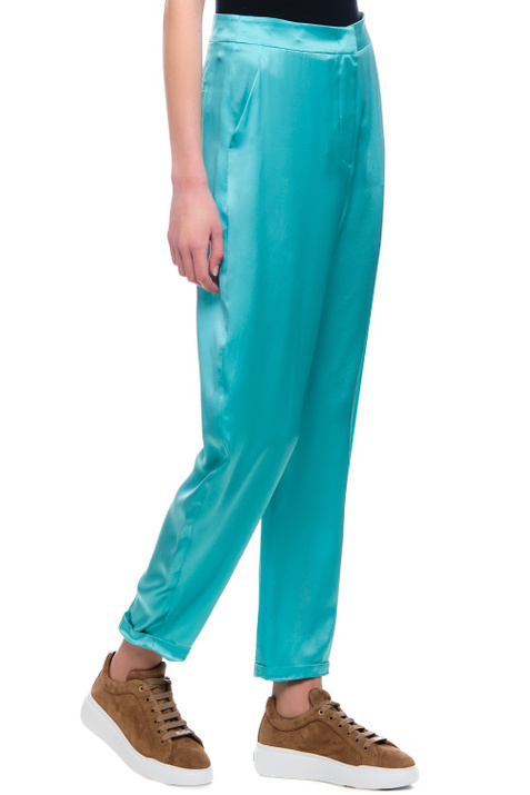Emporio Armani Однотонные брюки из шелка ( цвет), артикул D4NP29-D2313 | Фото 5
