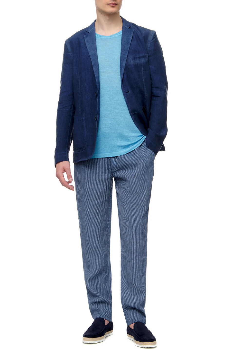 120% Lino Льняные брюки с карманами (цвет ), артикул V0M299M000G077S00 | Фото 2