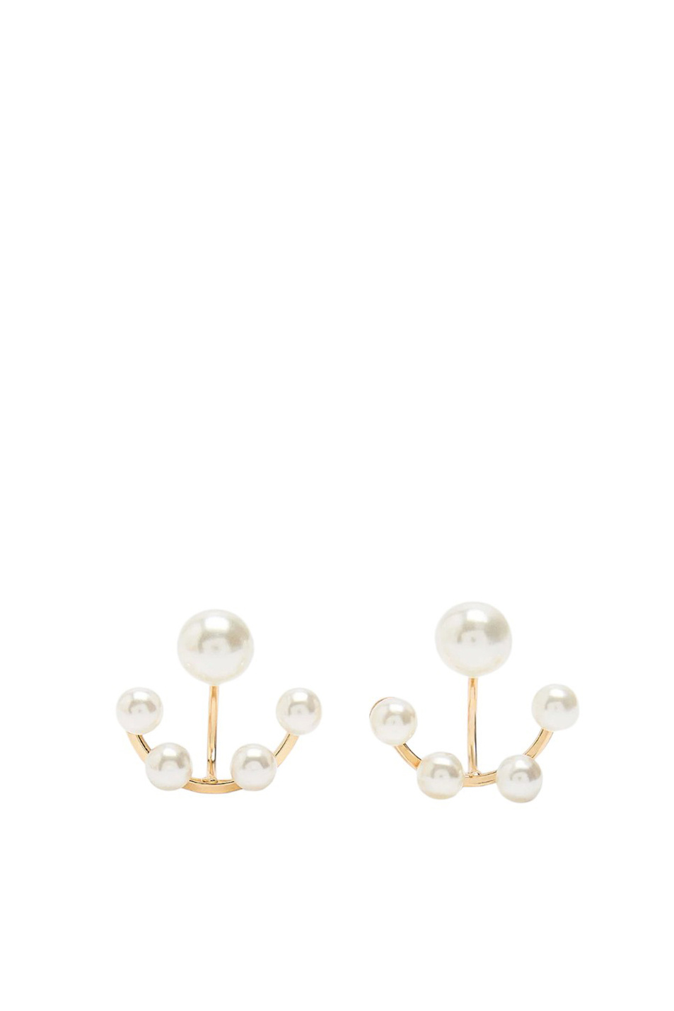 Серьги-джекеты с искусственным жемчугом|Основной цвет:Белый Женский Parfois Серьги-джекеты с искусственным жемчугом (цвет ), артикул 239536 | Фото 1