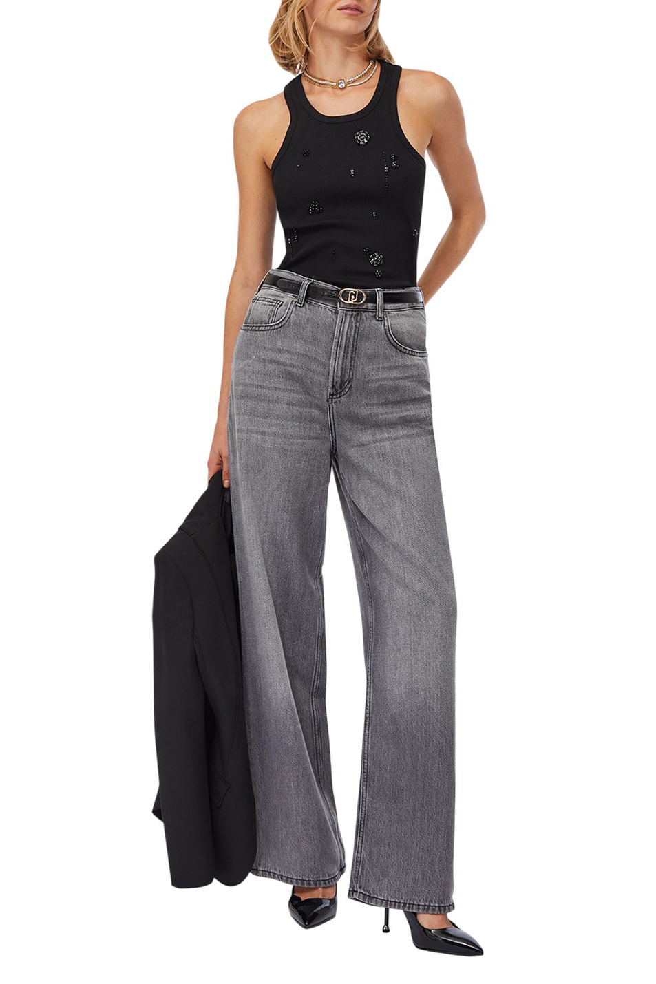 Женский Liu Jo Топ со стразами (цвет ), артикул MF5447J4822 | Фото 3