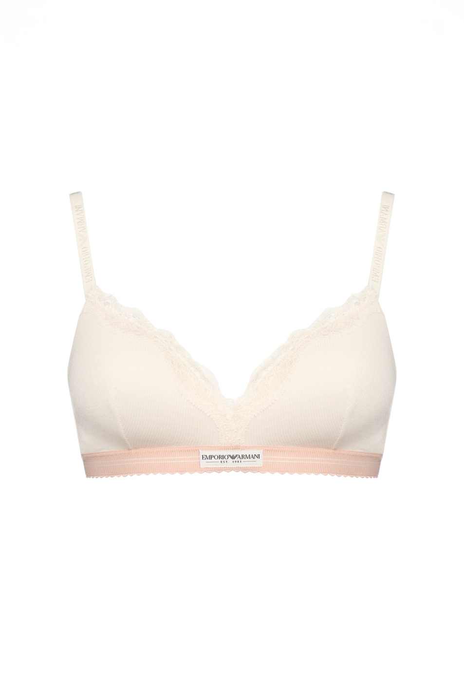 Бюстгальтер с логотипом|Основной цвет:Кремовый Женский Emporio Armani Бюстгальтер с логотипом (цвет ), артикул EW000442-AF15360 | Фото 1