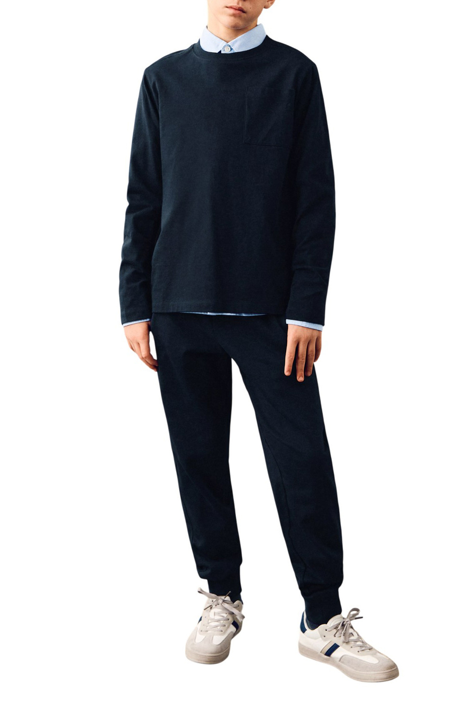 Мальчикам Mango Kids Лонгслив BASICA1 из хлопка (цвет ), артикул 27071195 | Фото 3