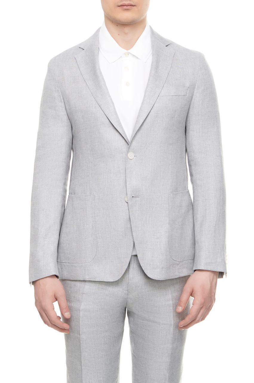 Пиджак с накладными карманами|Основной цвет:Серый|Артикул:50514618 | Фото 1