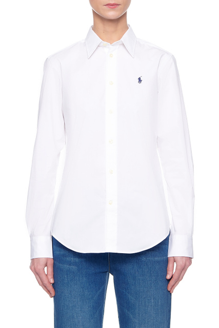 Рубашка GEORGIA с фирменной вышивкой на груди|Основной цвет:Белый|Артикул:211806180002 | Фото 1