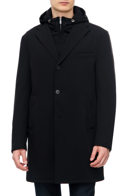 Пальто с двойным воротником|Основной цвет:Черный|Артикул:901567-2813500 | Фото 1