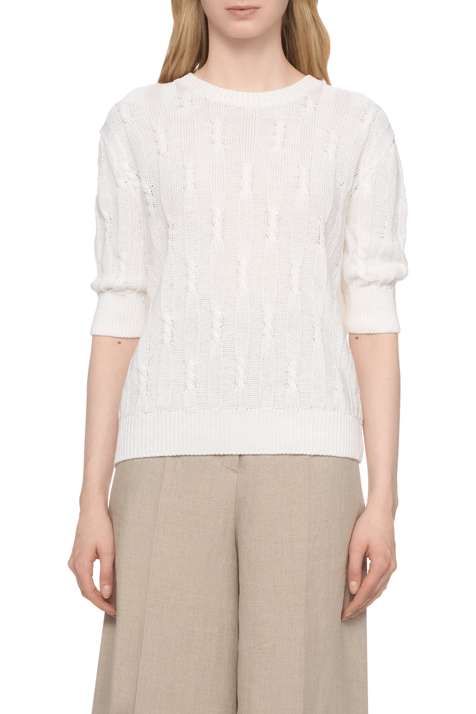 Женский Max Mara Джемпер ALBUM из льна (цвет ), артикул 2511361132 | Фото 4