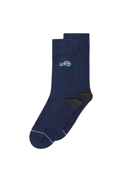Носки из смесового хлопка|Основной цвет:Синий|Артикул:0654511 | Фото 1