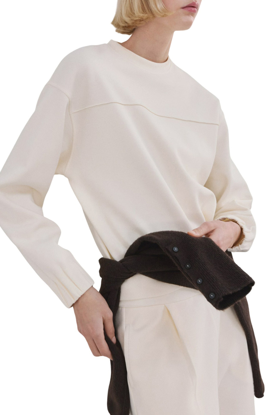 Женский Mango Свитшот PIQUE из смесового хлопка (цвет ), артикул 27083315 | Фото 3