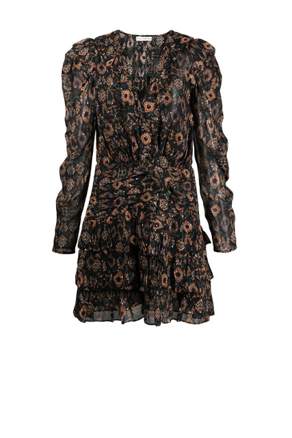 Платье Esila из шелка с рюшами|Основной цвет:Мультиколор|Артикул:FA210142 | Фото 1