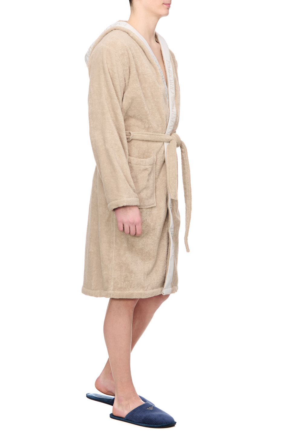 Unisex Emporio Armani Халат из смесового хлопка с логотипом (цвет ), артикул 231778-3R447 | Фото 2