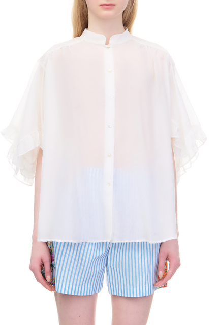 Рубашка SAFARI из хлопка и шелка|Основной цвет:Белый|Артикул:2371110232 | Фото 1