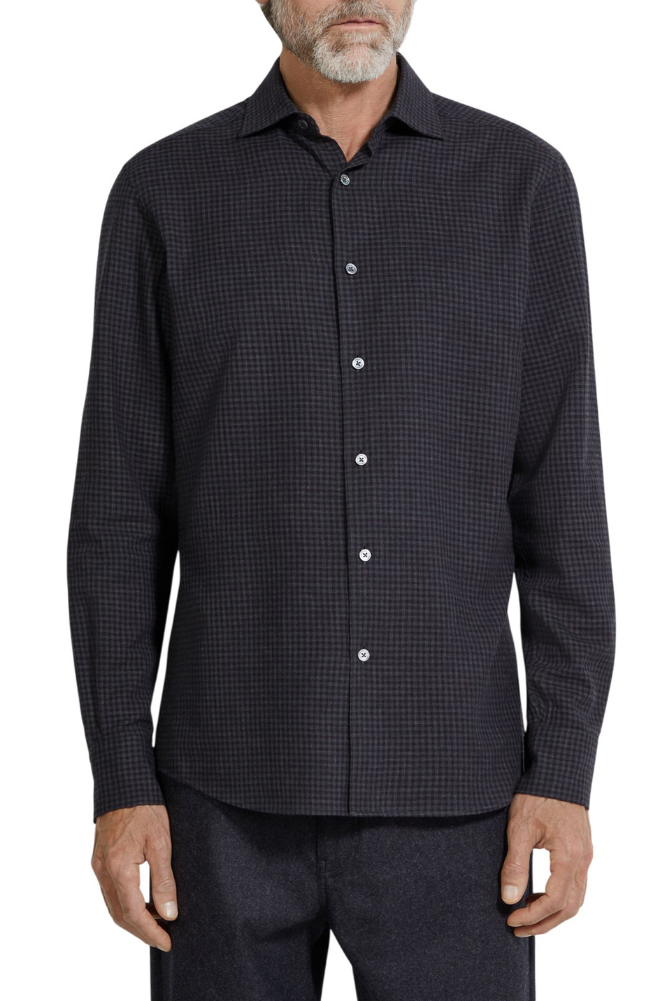 Мужской Zegna Рубашка из хлопка и кашемира (цвет ), артикул UGX45A2-SRF5-748G | Фото 2