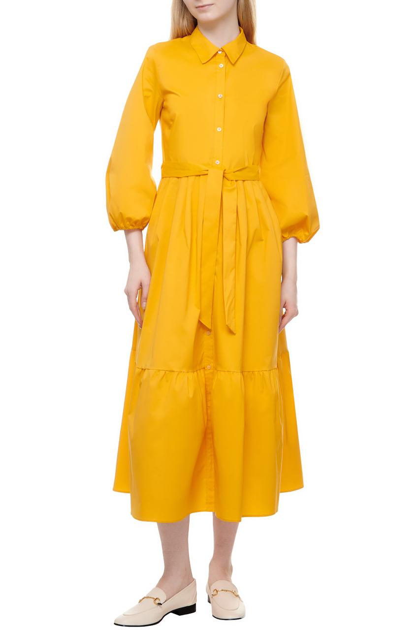 Платье NITRITE из эластичного хлопка|Основной цвет:Желтый|Артикул:2415221151 | Фото 1
