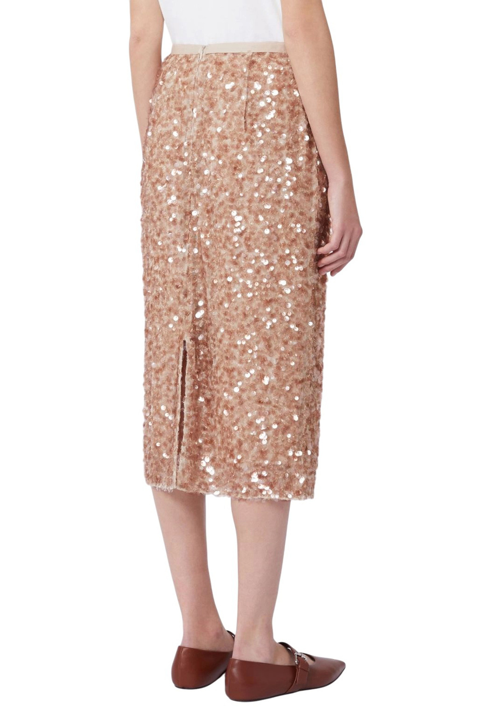 Юбка OCCHIO с отделкой пайетками|Основной цвет:Бежевый Женский Weekend Max Mara Юбка OCCHIO с отделкой пайетками (цвет ), артикул 2615771041 | Фото 4