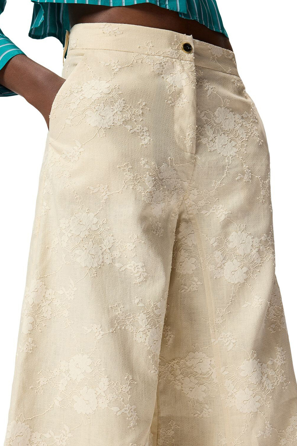 Женский Pinko Брюки IVY изо льна с кружевом (цвет ), артикул 106528A374 | Фото 6