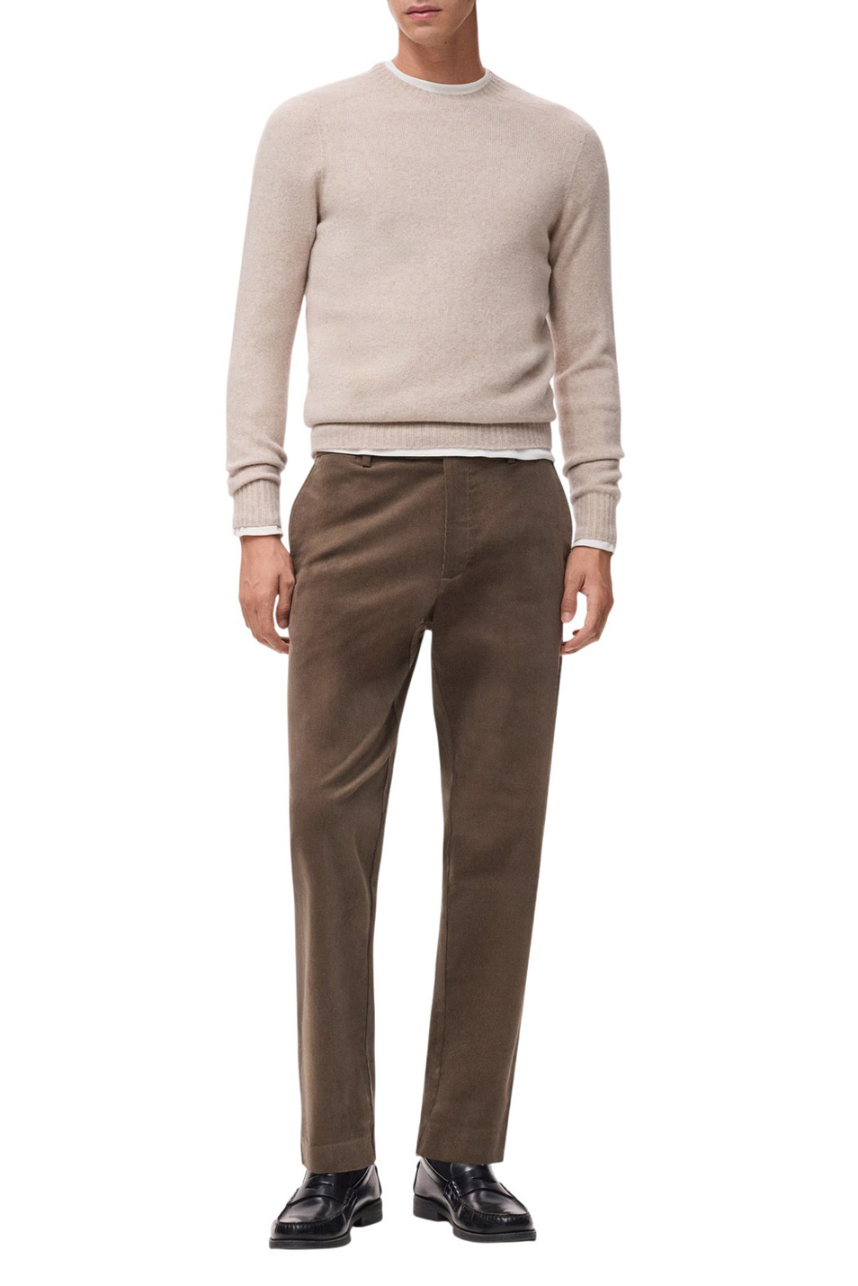 Джемпер LOTUS с круглым вырезом|Основной цвет:Бежевый Мужской Mango Man Джемпер LOTUS с круглым вырезом (цвет ), артикул 17077895 | Фото 2