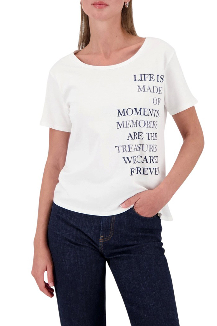 Женский Monari Футболка из хлопка с принтом (цвет ), артикул 410206 | Фото 3