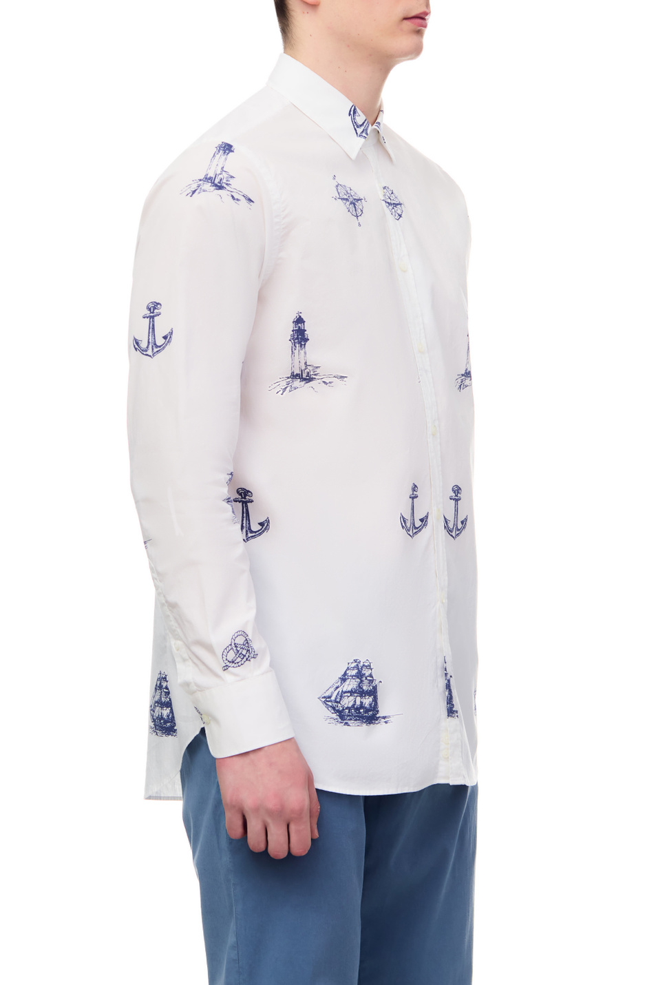 Мужской Canali Рубашка из натурального хлопка с принтом (цвет ), артикул LX77GL02862 | Фото 3