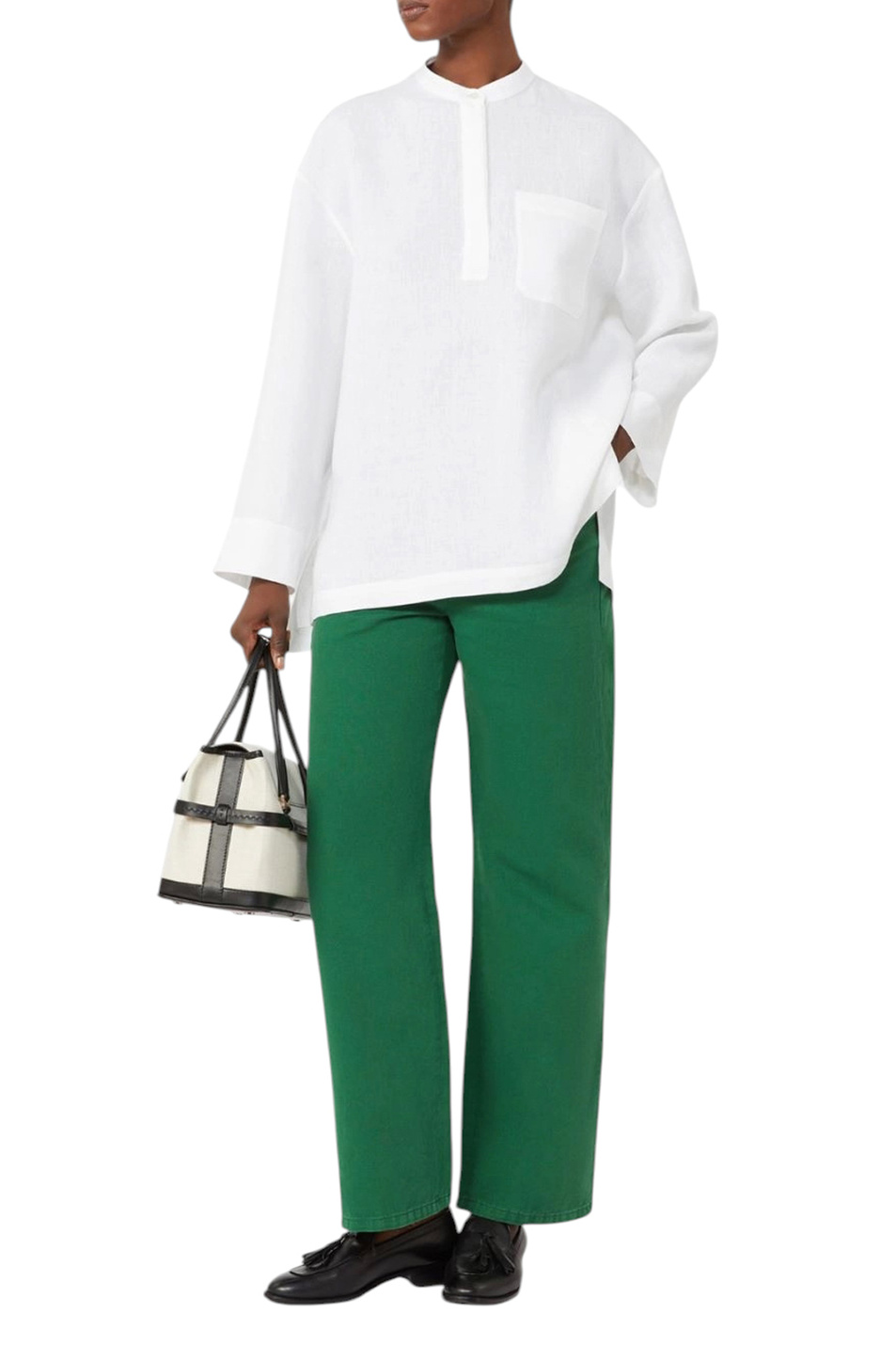 Женский Max Mara Джинсы ONORATA из хлопка и льна (цвет ), артикул 2619131083 | Фото 2