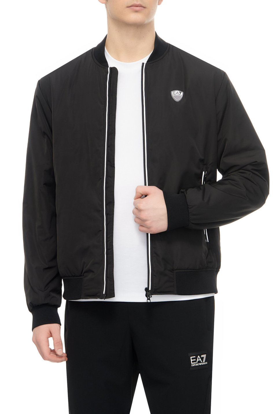 Бомбер с логотипом|Основной цвет:Черный Мужской EA7 Бомбер с логотипом (цвет ), артикул 8NPB12-PN7LZ | Фото 3
