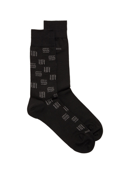 Набор носков из смесового хлопка с логотипом|Основной цвет:Черный|Артикул:50457764 | Фото 1
