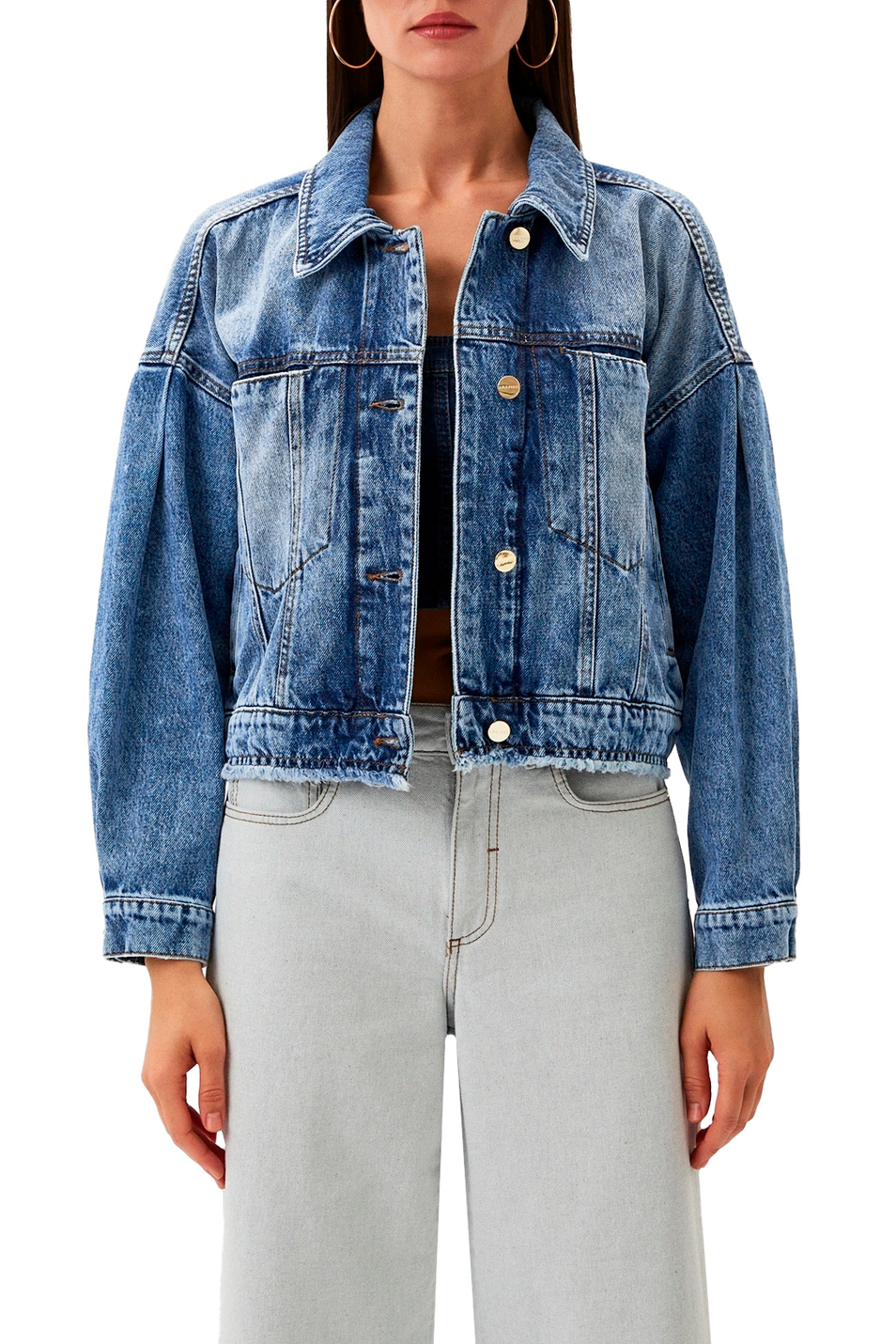 Женский iBLUES Куртка SARA джинсовая из натурального хлопка (цвет ), артикул 2417041021 | Фото 1