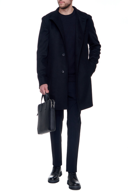 Пальто из шерсти и кашемира|Основной цвет:Черный|Артикул:50459043 | Фото 2