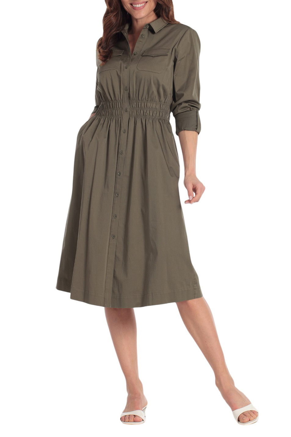 Женский Gerry Weber Платье-рубашка однотонное (цвет ), артикул N68507 | Фото 3