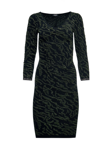 Облегающее платье с глубоким вырезом|Основной цвет:Черный|Артикул:CF2097MA95H | Фото 1
