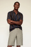 Mango Man Рубашка с коротким рукавом FANNY из смесового хлопка и льна ( цвет), артикул 87055653 | Фото 3