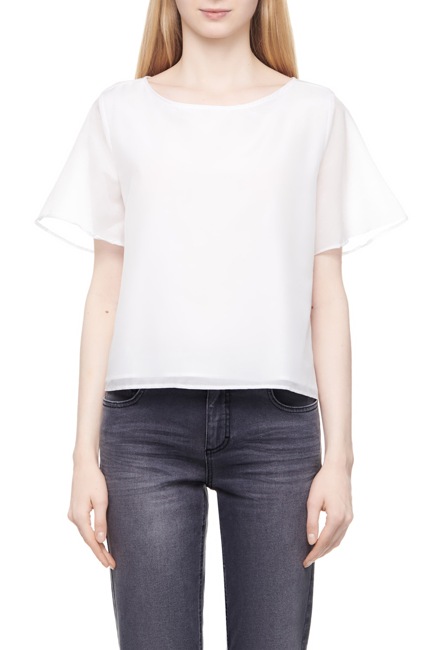 Блузка BURANO из хлопка и шелка|Основной цвет:Белый|Артикул:2415111172 | Фото 1