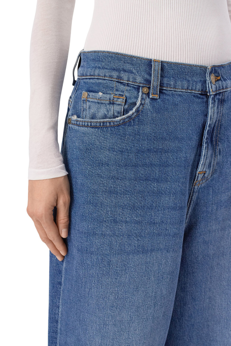 Женский 7 for all Mankind Джинсы из эластичного хлопка (цвет ), артикул 7U4P0C65 | Фото 6