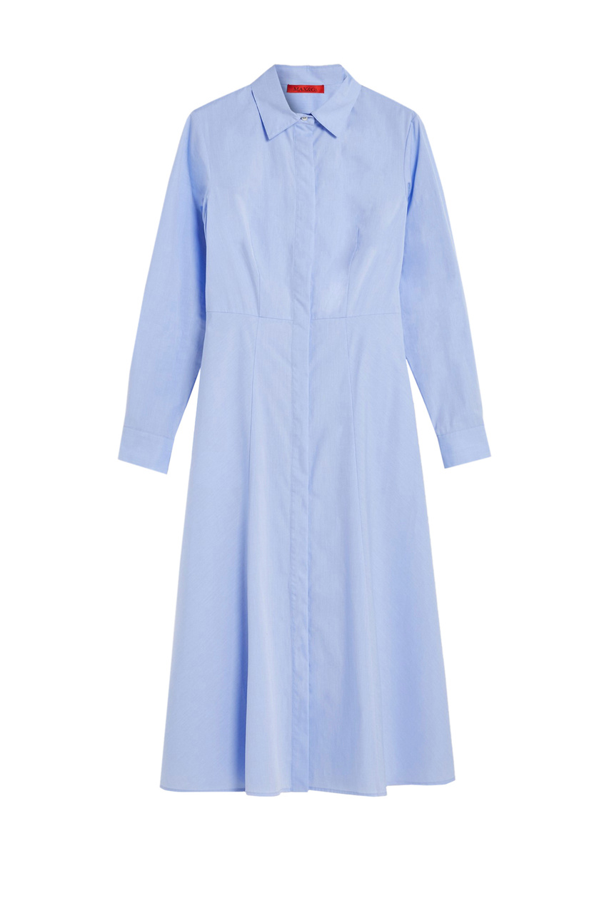 Платье-рубашка DINASTIA из натурального хлопка|Основной цвет:Голубой|Артикул:72211922 | Фото 1