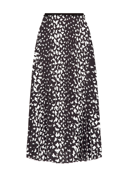 Плиссированная юбка с принтом|Основной цвет:Черный|Артикул:XR3RAH256AB | Фото 1