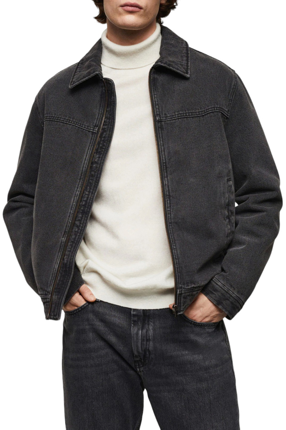 Мужской Mango Man Куртка джинсовая PAUL на подкладке из искусственной овчины (цвет ), артикул 67060624 | Фото 3