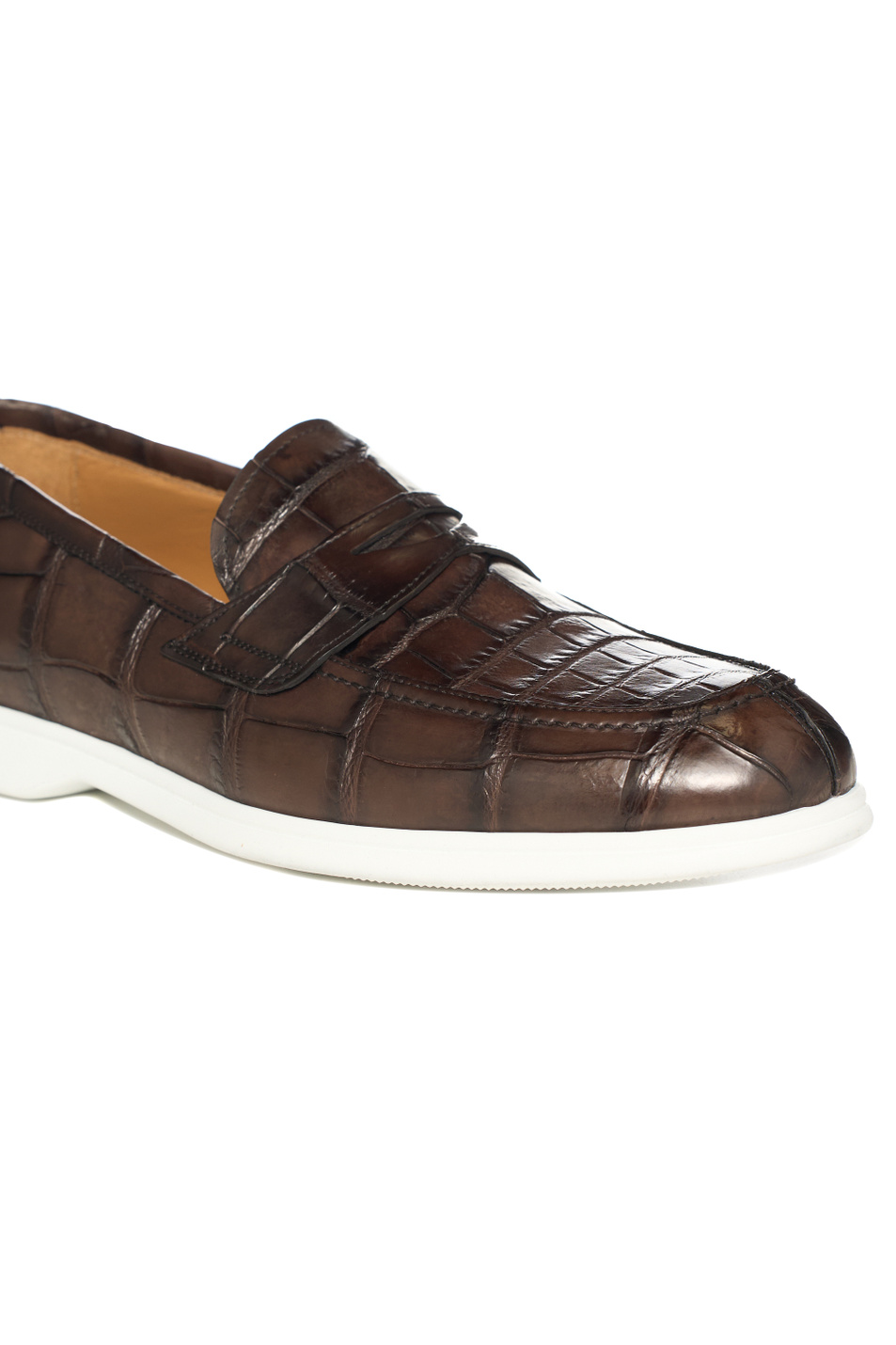 Мужской Kiton Лоферы из натуральной кожи крокодила (цвет ), артикул USSA390N0010221005 | Фото 5