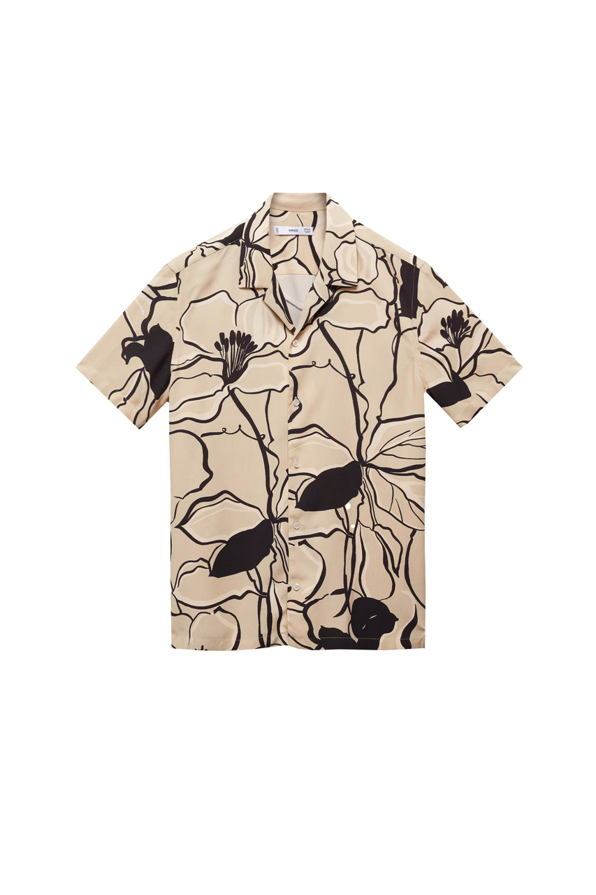 Рубашка CORFU прямого кроя с принтом|Основной цвет:Бежевый|Артикул:67037711 | Фото 1