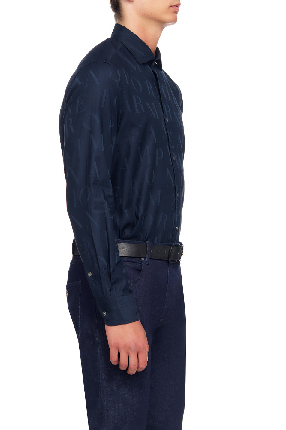 Мужской Emporio Armani Рубашка из натурального хлопка с логотипированным принтом (цвет ), артикул 6R1C86-1K0TZ | Фото 3